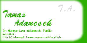 tamas adamcsek business card